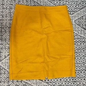 J. Crew Mustard Pencil Skirt (Wool)